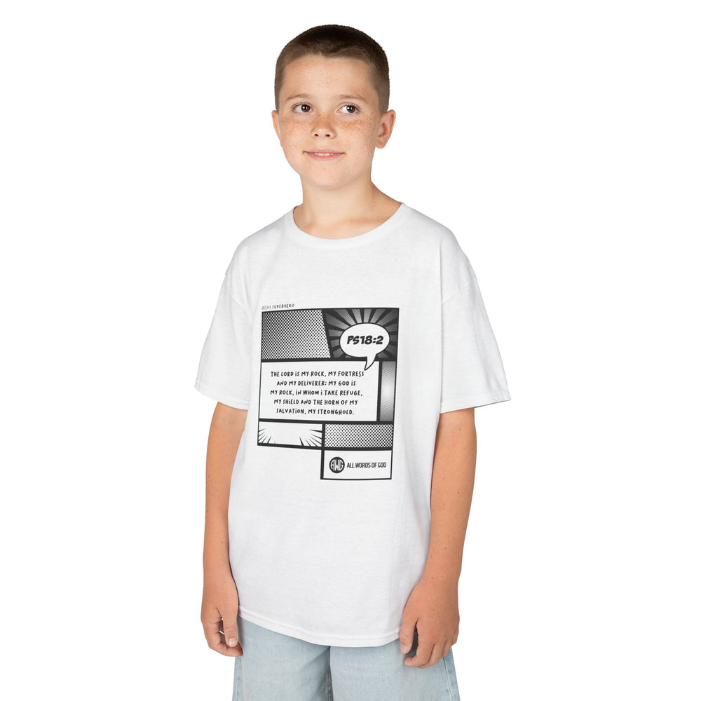 Jesus Superhero 3 - Kids Heavy Cotton™ Tee